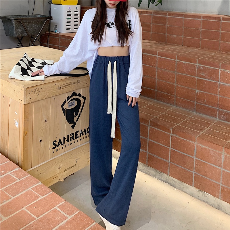 NRVP Quần jogger nữ dài lưng cao thời trang Hàn Quốc