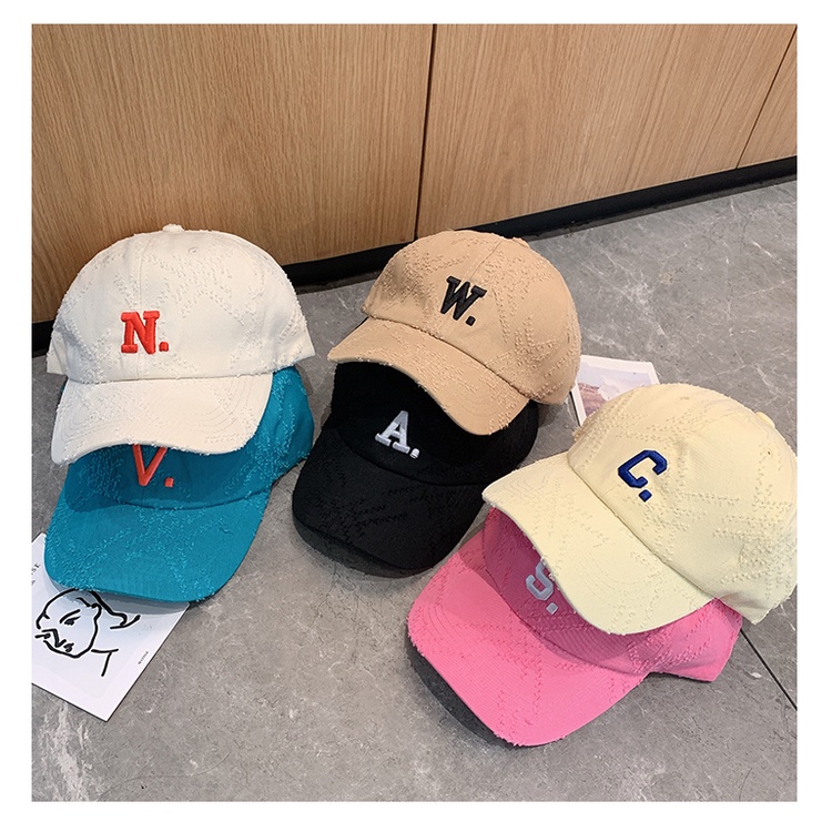 Mũ lưỡi trai chống nắng vành cong in chữ phong cách cổ điển thời trang mùa hè cho nam nữ