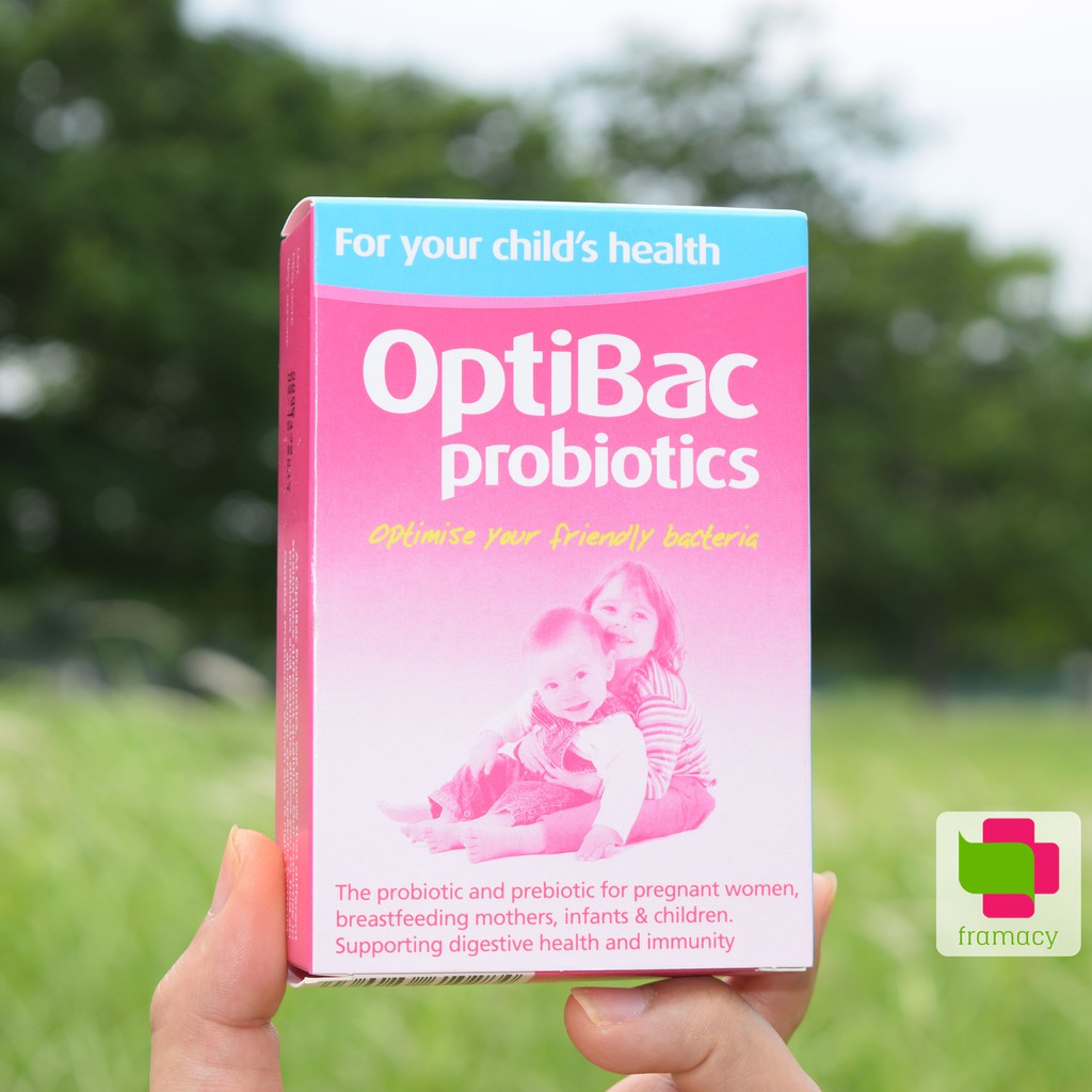 Men vi sinh hồng Optibac Probiotics For Baby & Children, Anh  hỗ trợ tiêu hóa cho bé