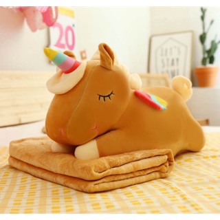 SÉT GẤU BÔNG CÓ MỀN 3in1 UNICORN NÂU