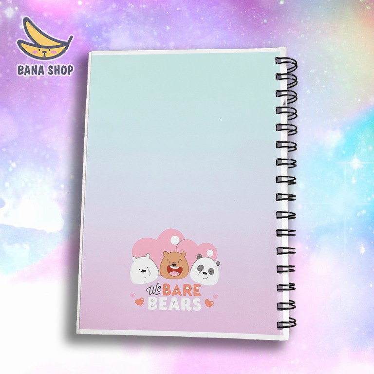 Sổ tay lò xo A5 bullet journal anh em gấu We Bare Bears Chúng tôi đơn giản là gấu 100 trang