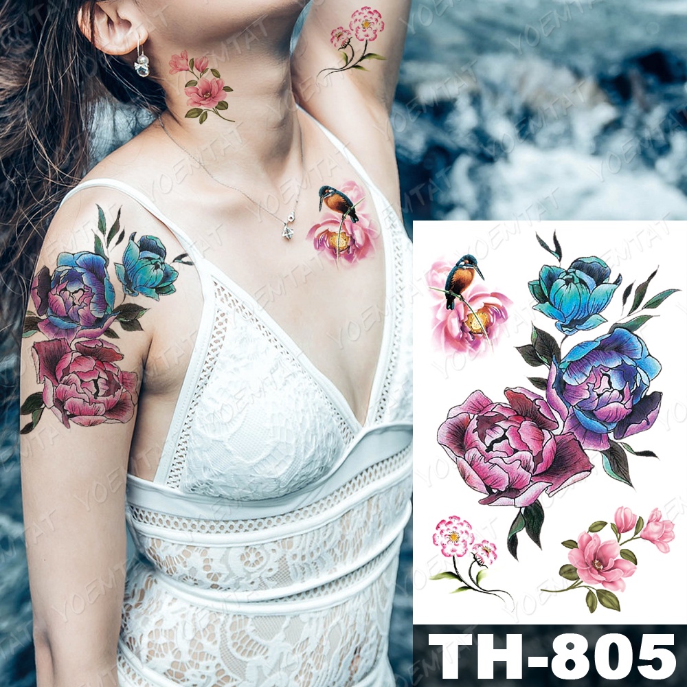 Hình Xăm Tạm Thời Henna Mandala Đính Đá Họa Tiết Hoa Phong Cách Nghệ Thuật Chống Thấm Nước Cho Nam Và Nữ