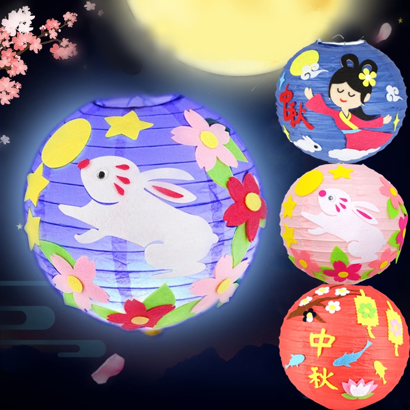 Lồng Đèn Giấy Hình Tròn Họa Tiết Hoạt Hình Phát Quang Độc Đáo Trang Trí Nhà Cửa / Tiệc Tùng DIY
