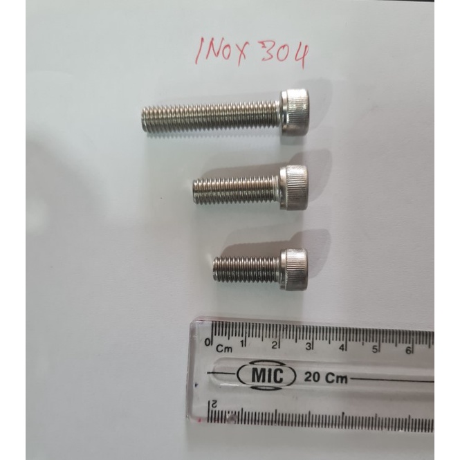 Bulong INOX 304 Ốc lục giác đầu trụ M8 sử dụng cây khóa lục giác 6mm
