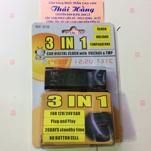 Đồng hồ hiển thị thông tin 3 in 1 dành cho ô tô