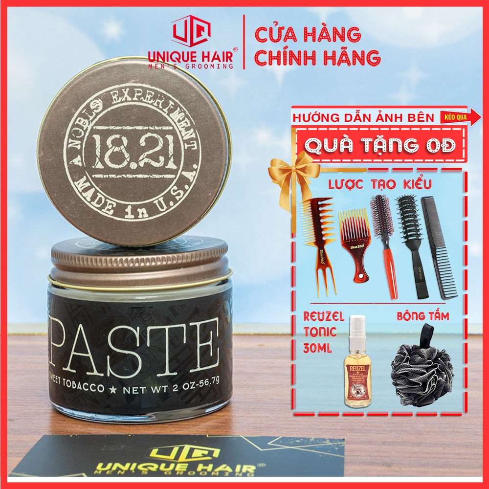 Sáp Vuốt Tóc Nam 18.21 Man Made Paste Chính Hãng - 56gr
