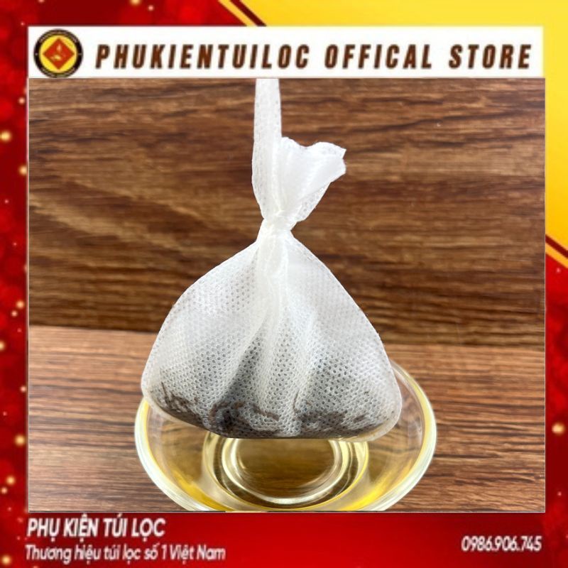 Combo 100 Túi lọc trà, cafe, thảo dược, bột có dây mẫu mới kích thước 8x9cm- Phukientuiloc.com