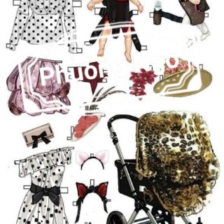 Combo búp bê giấy mẹ và bé