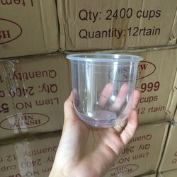 50 Ly/ Cốc Nhựa Đáy Bầu Chữ U 360ml-500ml-700ml Chưa Bao Gồm Nắp