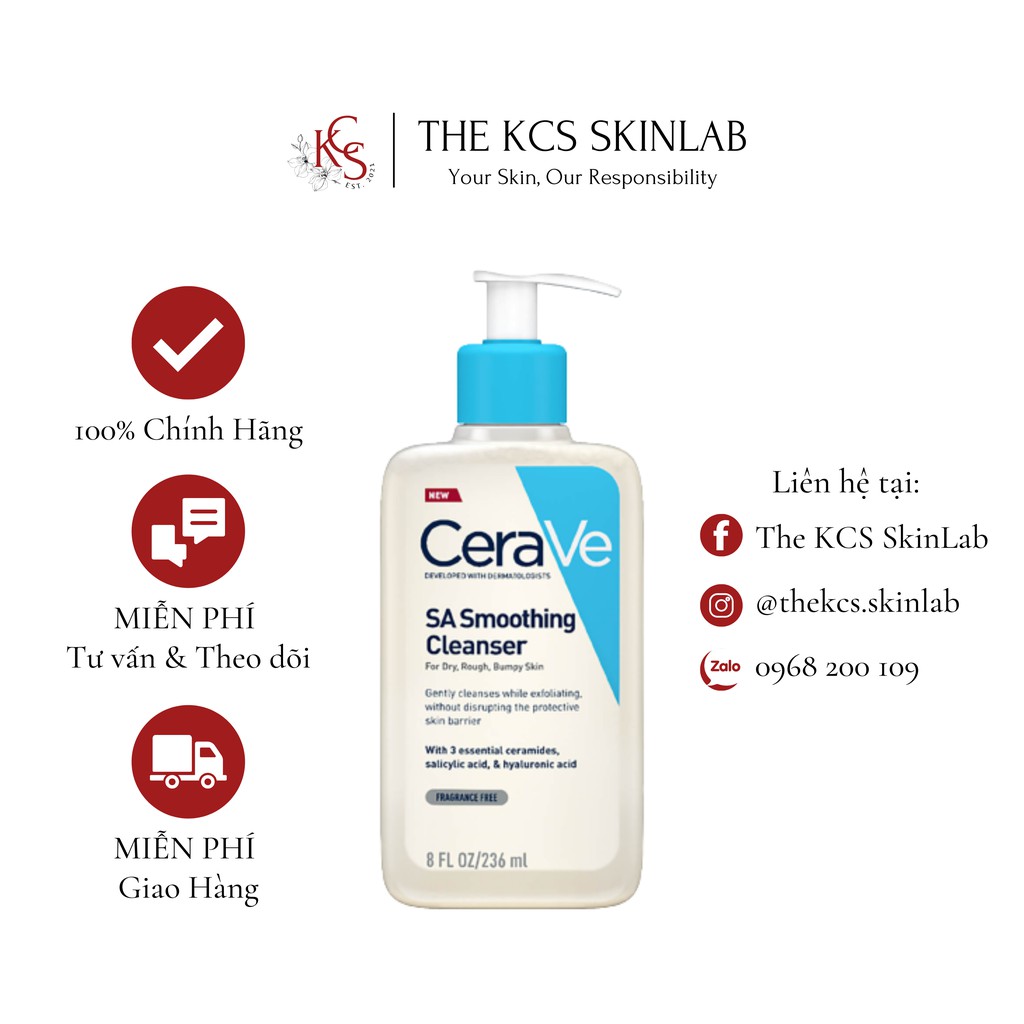 [CHÍNH HÃNG] Sữa rửa mặt CeraVe SA Smoothing Cleanser 236ml