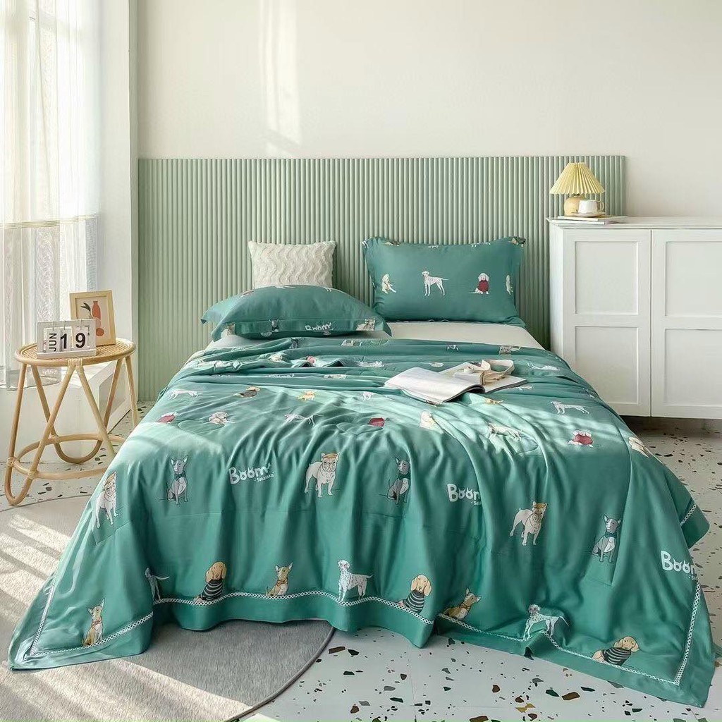 Chăn lụa lạnh TENCEL  4 mùa Nhập khẩu Hàn Quốc cao cấp - 2m3x2m - 1,5KG - Nhiều màu