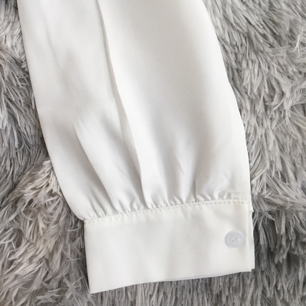 ÁO SƠ MI NỮ TRẮNG TAY DÀI, TAY ÁO BỒNG BỀNH TRẺ TRUNG VÀ SÀNH ĐIỆU ,KIRA'S DESIGN HÀNG ĐẸP AM95