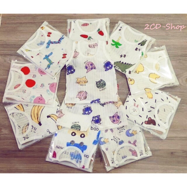 Bộ cotton giấy sát nách cho bé