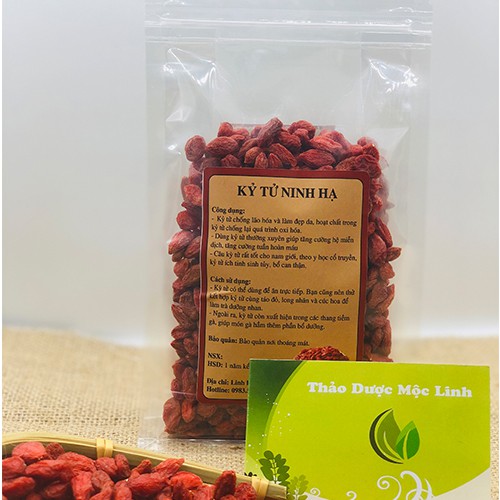 100g Kỷ tử hữu cơ thượng hạng Ninh Hạ sấy khô cao cấp, hạt đỏ đều đẹp chất lượng tốt