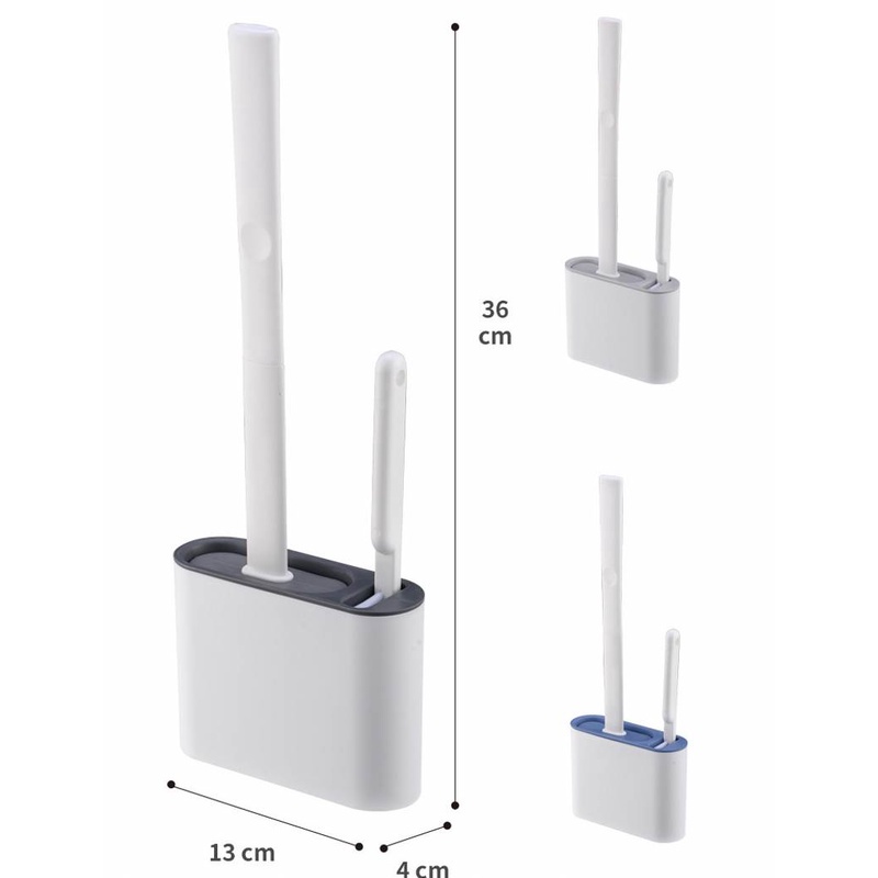 Bàn Chải Vệ Sinh Toilet Gắn Tường Bằng Silicone Tiện Dụng Không Cần Khoan Bằng Silicone