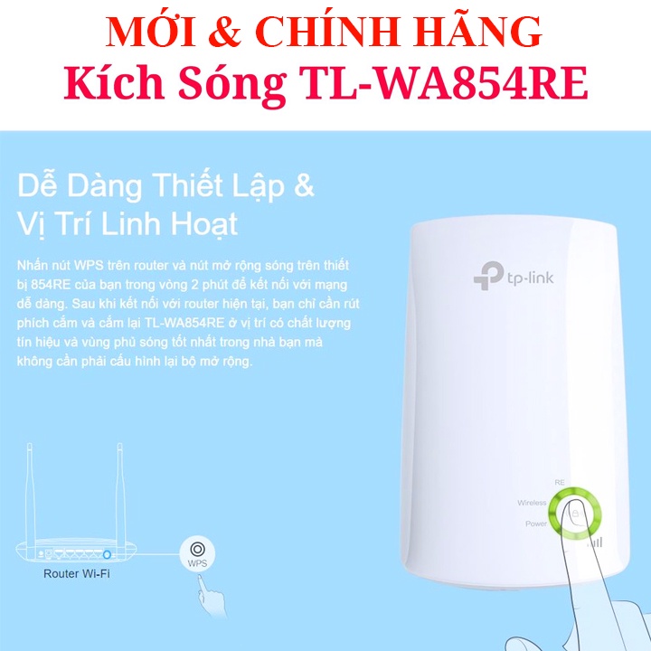 Bộ kích sóng wifi nhỏ gọn đơn giản TP-Link RE200 AC750, TL-WA850RE, TL-WA854RE, TL-WA855RE