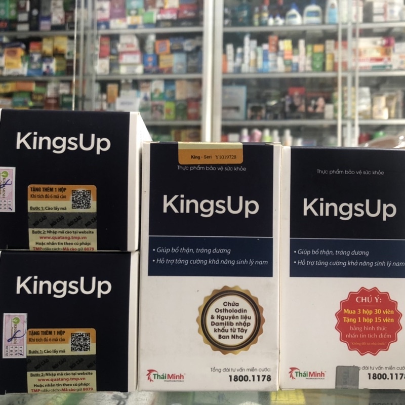 KINGSUP TÍCH ĐIỂM 3 TẶNG 1 - DƯỢC PHẨM THÁI MINH - HỖ TRỢ NAM GIỚI, BỔ THẬN TRÁNG DƯƠNG - LỌ 30 VIÊN