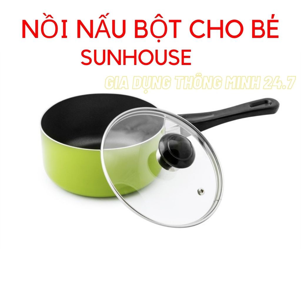 Nồi Nấu Bột, Nồi Quấy Bột Cho Bé SUNHOUSE Quánh Bột, Chống Dính Tuyệt Đối, An Toàn, Vệ Sinh.