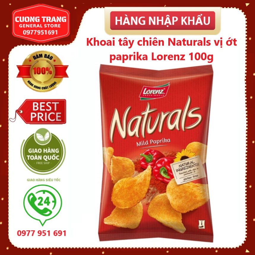 Khoai tây chiên Naturals vị ớt paprika Lorenz 100g