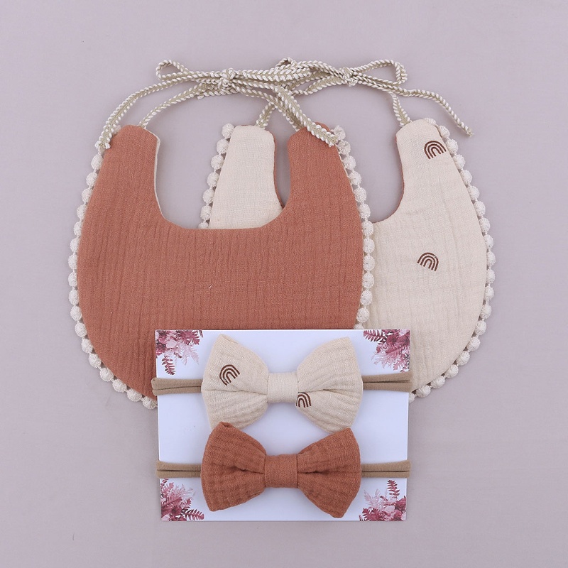 Tạp Dề Kèm 2 Băng Đô Mềm Mại Dành Cho Bé Gái