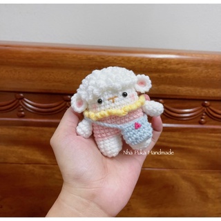 Móc khóa con cừu bằng len handmade