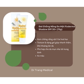 Gel chống nắng da mặt fixderma shadow spf 30+