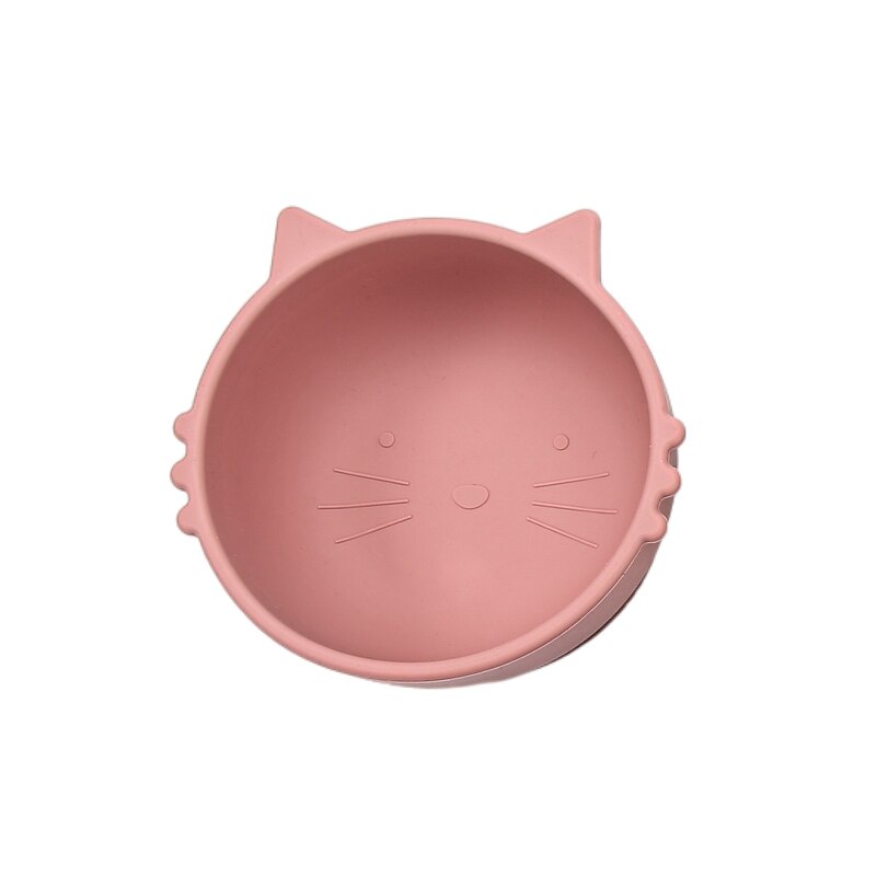 Bát ăn MAMIMAMIHOME bằng silicone không BPA kiểu dáng mèo hoạt hình dễ thương chống trượt cho trẻ em