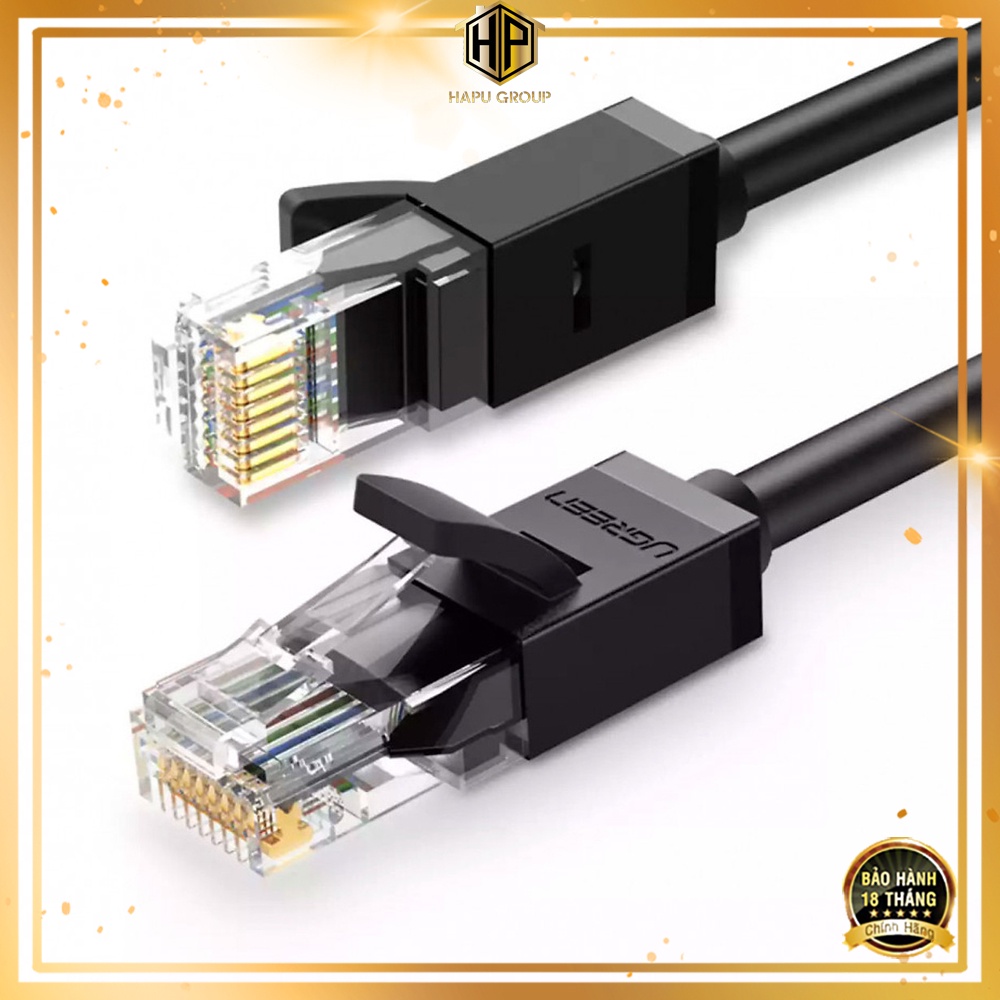 Cáp mạng Cat 6 UTP NW102 Ugreen dài từ 1 đến 5M màu đen chính hãng - Hapugroup