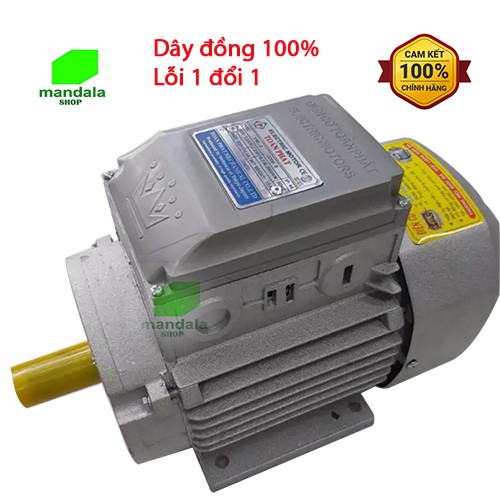 Mô Tơ, Động cơ, Điện cơ Toàn Phát 1.5kw - 2 Ngựa, tốc nhanh 2900v/p, Nặng 15kg, Điện 1pha 220V, dây đồng 100%