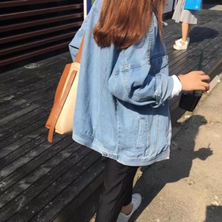 Áo khoác jean denim basic Ulzzang