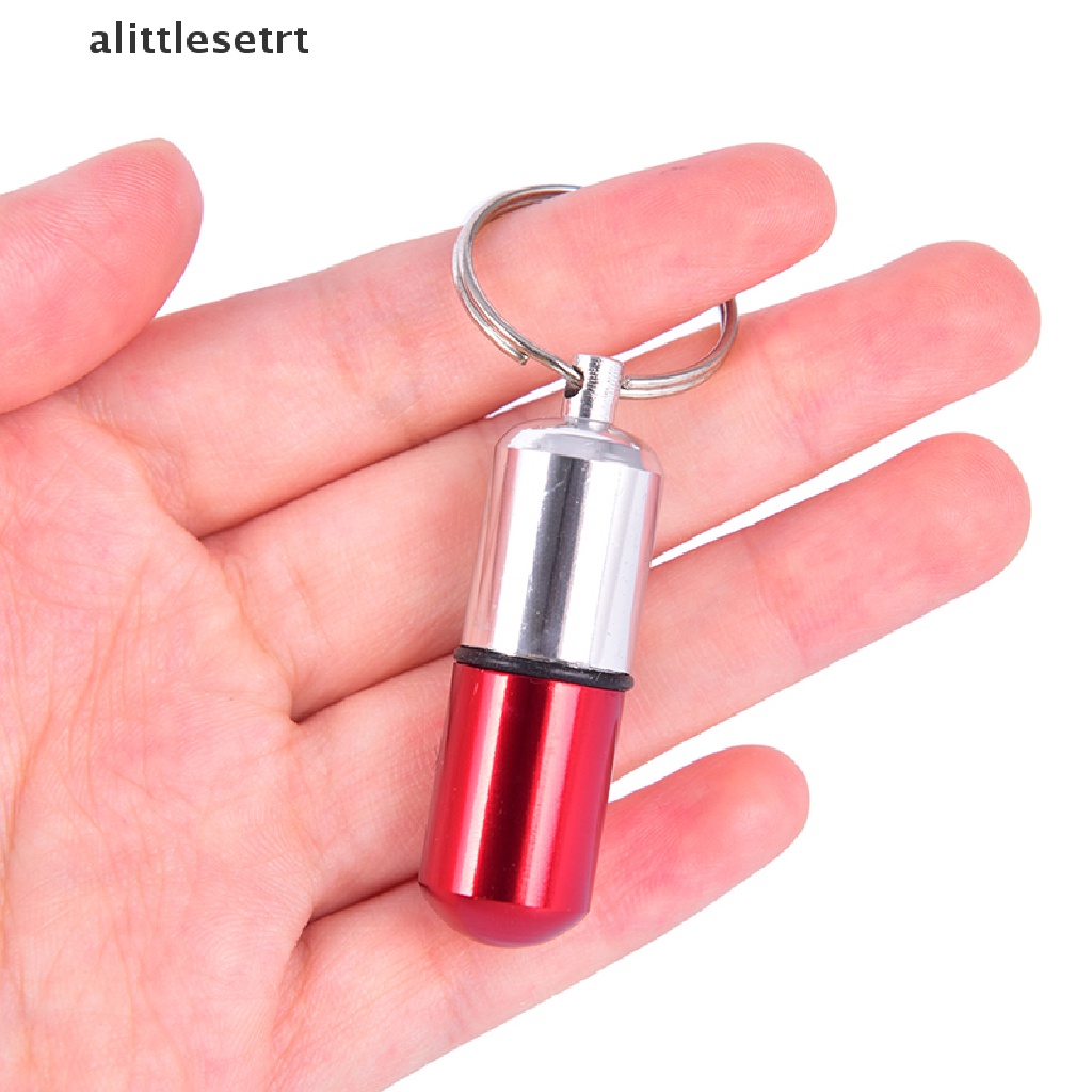 Aa Hộp Đựng Thuốc Mini Bằng Kim Loại Chống Thấm Nước Có Móc Khóa AA
