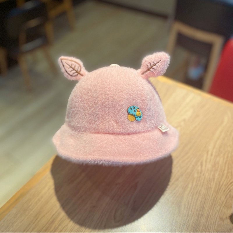 Mũ tai bèo xinh xắn giữ ấm mùa thu đông cho bé gái 48-51cm