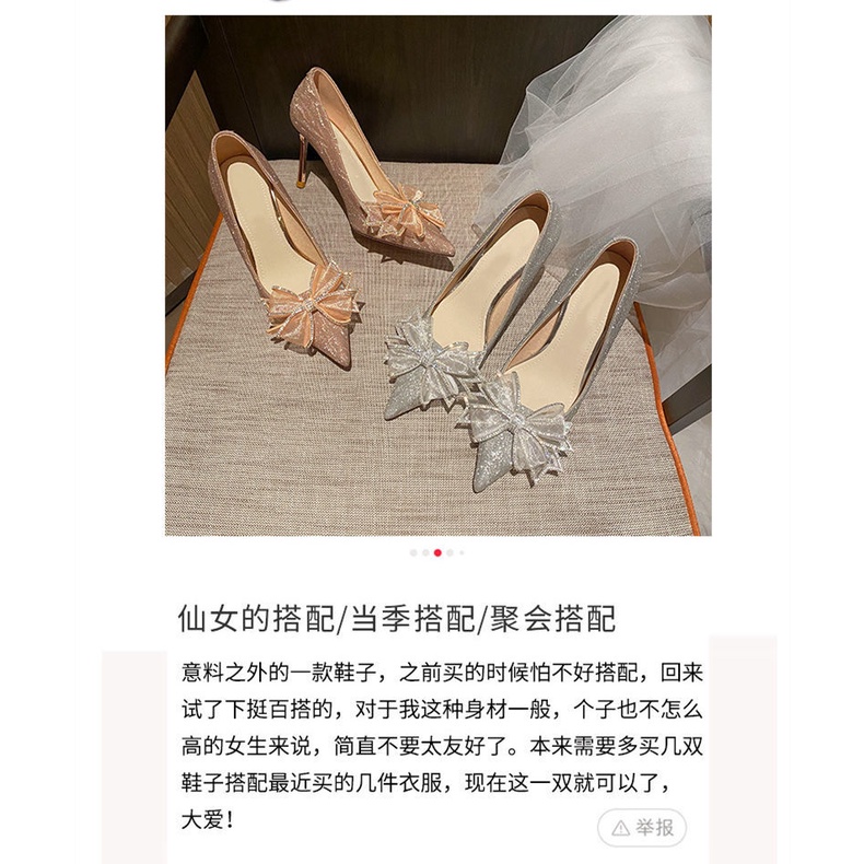 Giày Cao Gót Mũi Nhọn Đính Đá Pha Lê Phong Cách Thời Trang Mới 2022 Dành Cho Nữ