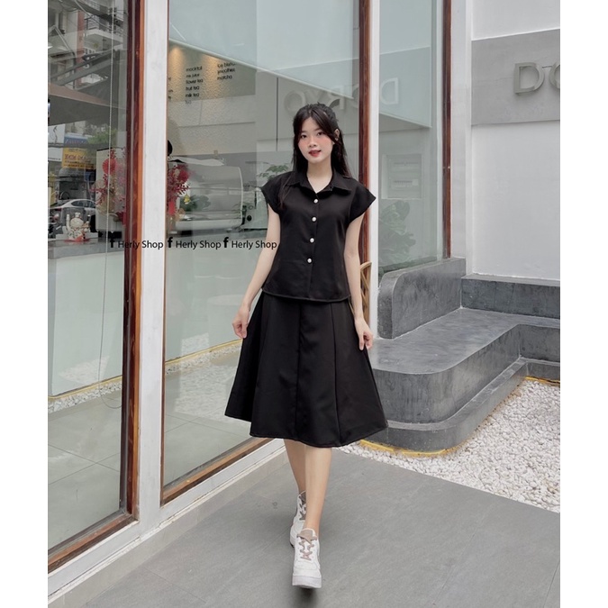 SET ÁO TAY DƠI CHÂN VÁY MIDI