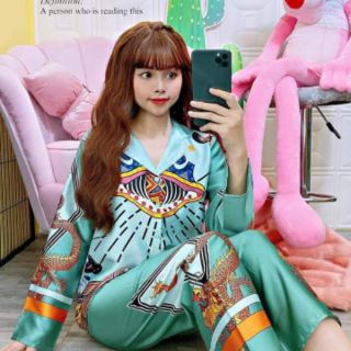 Bộ lụa satin in chân TDQD
