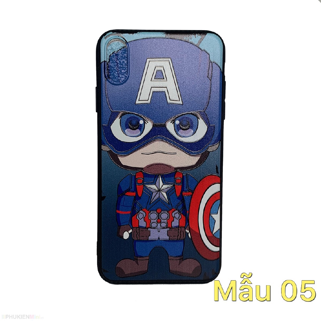 Ốp lưng viền dẻo in nổi hình siêu anh hùng phong cách chibi iPhone XR 6.1 giá rẻ