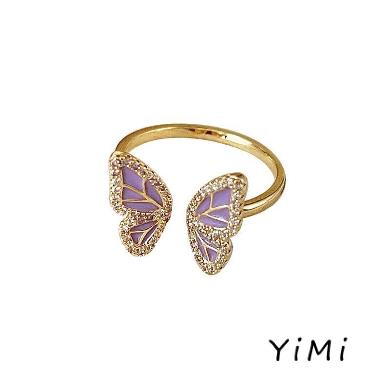 Nhẫn Hình Bướm Đính Ngọc Trai Nhân Tạo Thời Trang