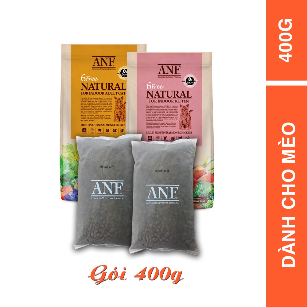Thức ăn hạt hữu cơ cho mèo ANF 6 FREE kitten/ adult 400g