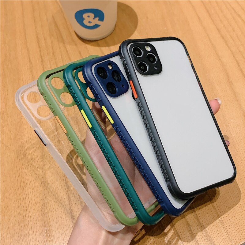 Ốp điện thoại cứng trong suốt viền mềm cho OPPO RENO 3 4 A3S A5S A7 A8 A12E A31 A15s A5 A9 2020