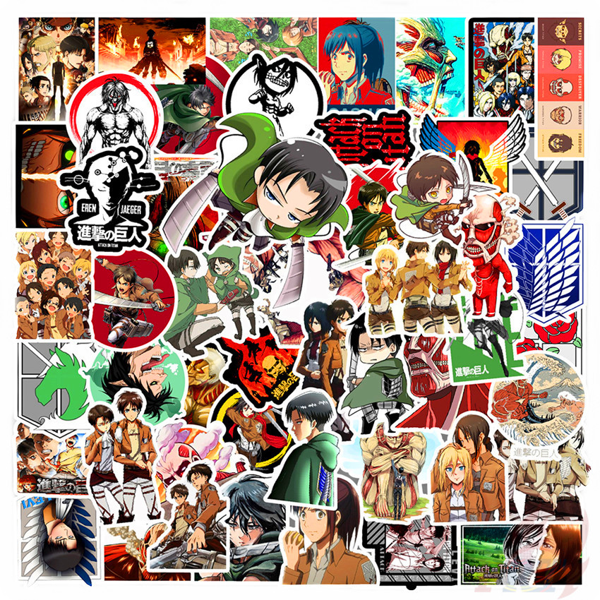 Set 50 hình dán họa tiết Attack On Titan 08