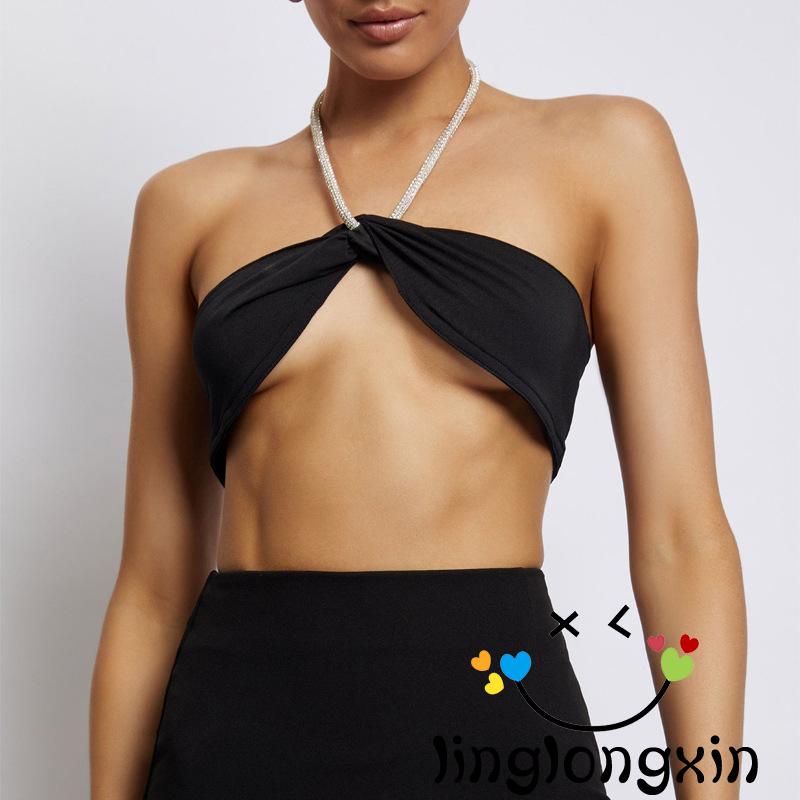Áo Croptop Sát Nách Hở Lưng Xếp Ly Ôm Dáng Gợi Cảm Cho Nữ Linglongxi2-Y2K