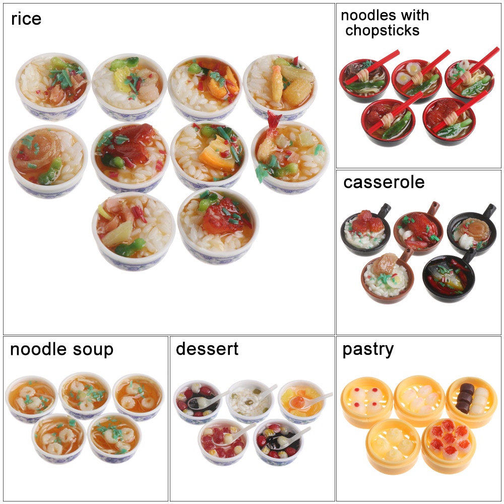 Mô hình thức ăn mini trang trí nhà búp bê