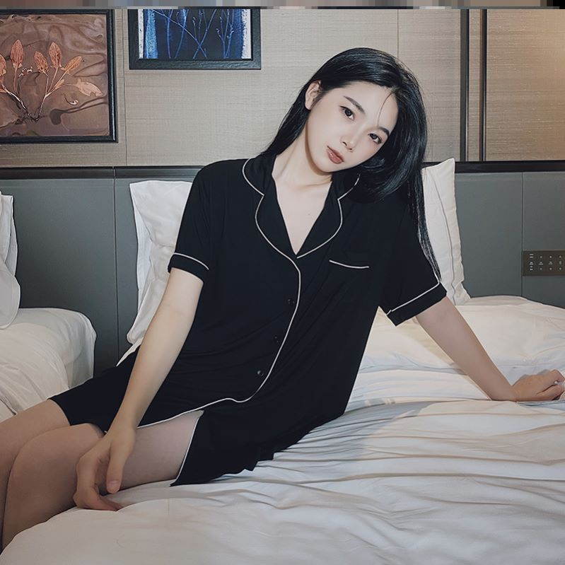 Áo ngủ ngắn tay dáng rộng dáng yêu cho nữ