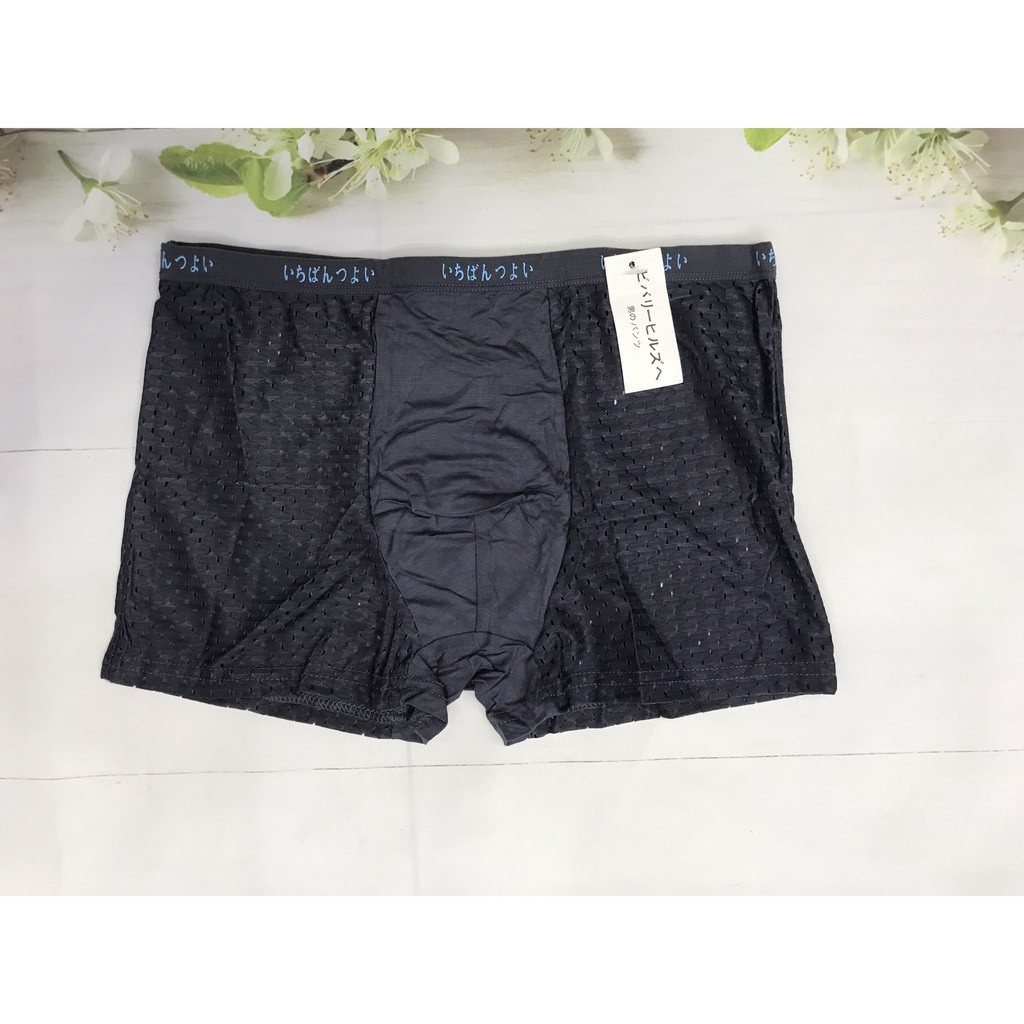 Quần lót nam boxer big size, sịp đùi xì chữ nhật thông hơi thoáng mát, leblur