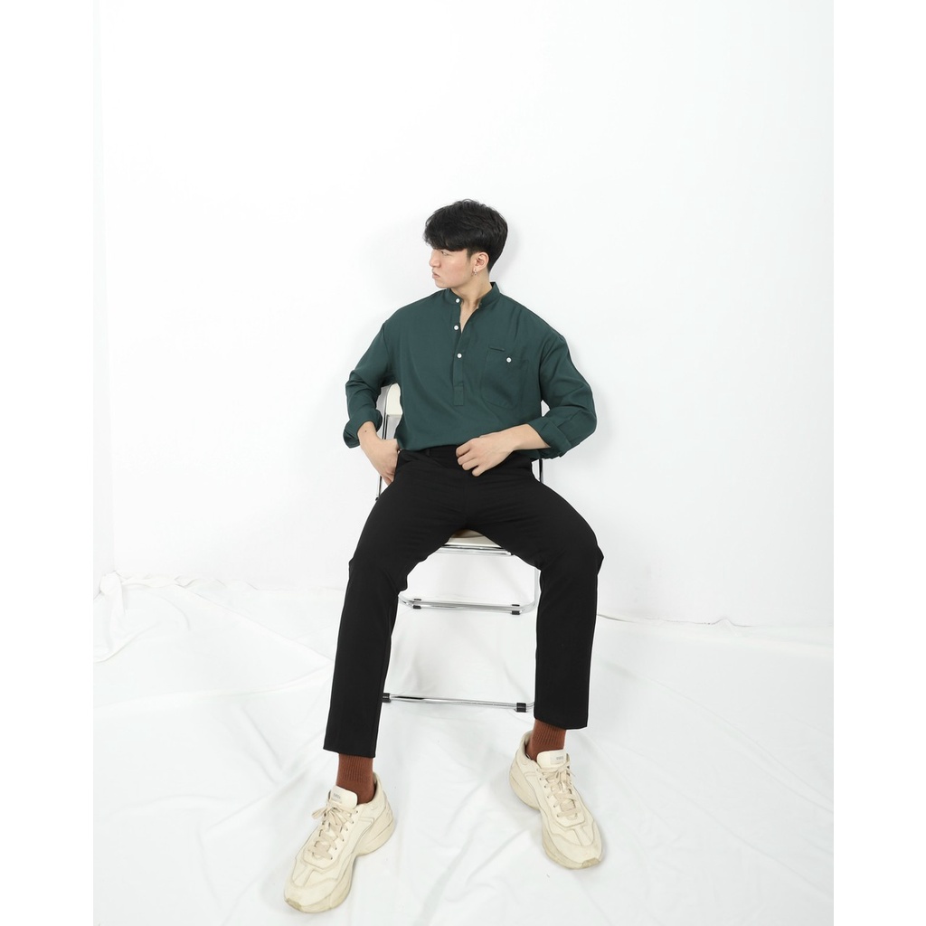 Áo đũi dài tay cổ tàu nam 3 khuy trước kèm túi ngực form rộng chất đẹp hàng may kỹ loại 1 | BigBuy360 - bigbuy360.vn