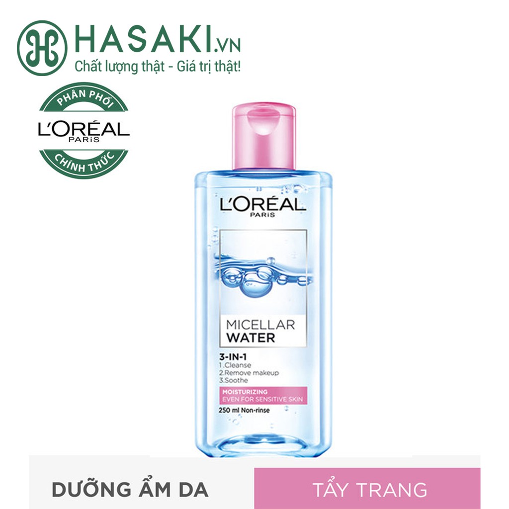 Nước Tẩy Trang Dưỡng Ẩm L'Oreal Moisturizing Even For Sensitive Skin 400ml Hasaki Sản phẩm chính hãng