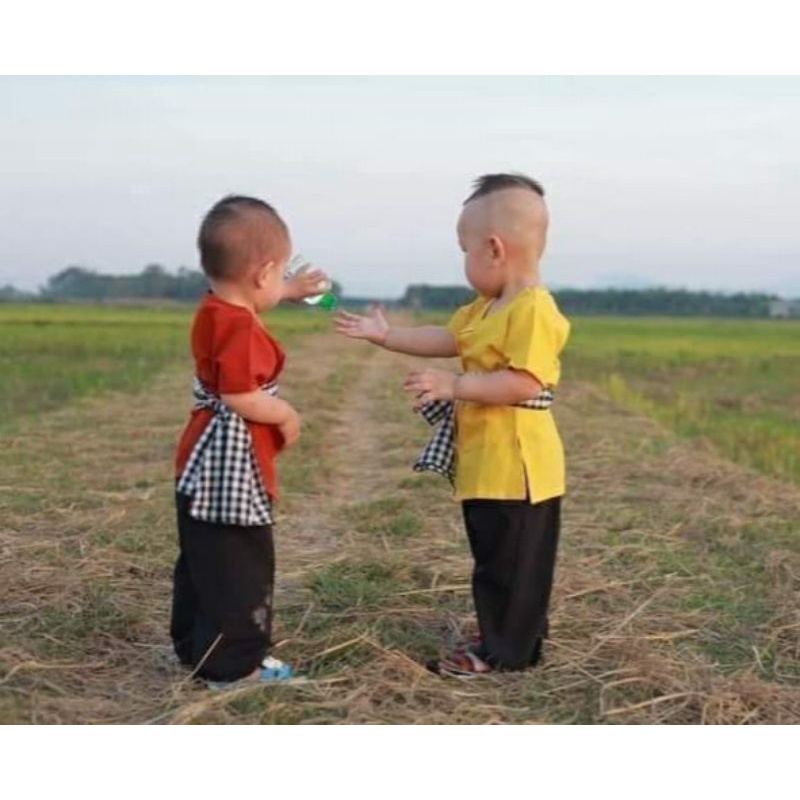 Bộ Bà ba nông dân dễ thương bé trai bé gái / Bà ba cho bé
