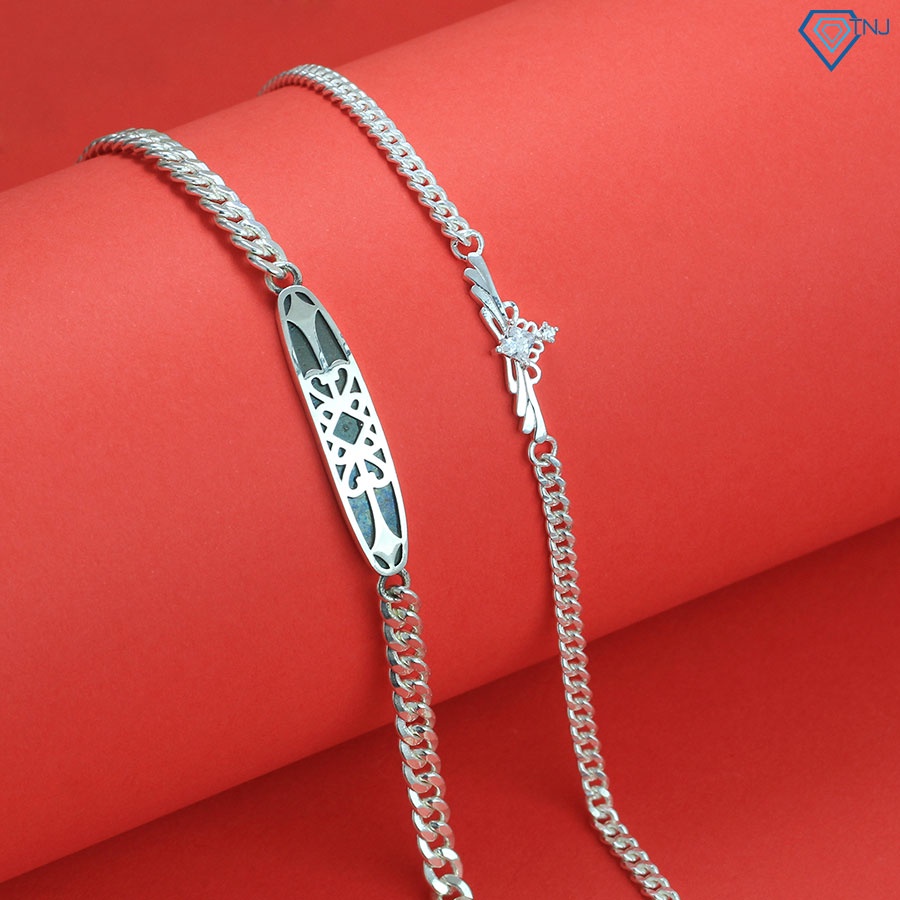Vòng tay đôi nam nữ bạc Hiệp Sĩ Công Chúa LTD0023 Trang Sức TNJ