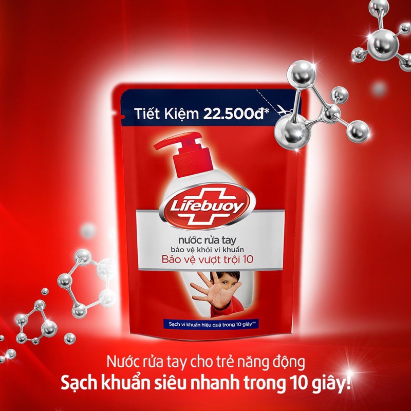 NƯỚC RỬA TAY LIFEBUOY BẢO VỆ VƯỢT TRỘI 10(túi đỏ)400g