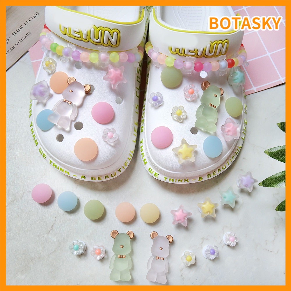 Crocs Xỏ Hạt Hình Gấu / Ngôi Sao / Hoa / Kẹo Khóa Giày Crocs DIY Dành Cho Trẻ Em